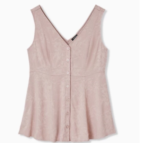 Floral Jacquard Peplum Tank